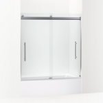 elmbrook™ frameless sliding bath door, 61-9/16" h x 54-5/8 - 59-5/8" w, with 5/16" thick crystal clear glass