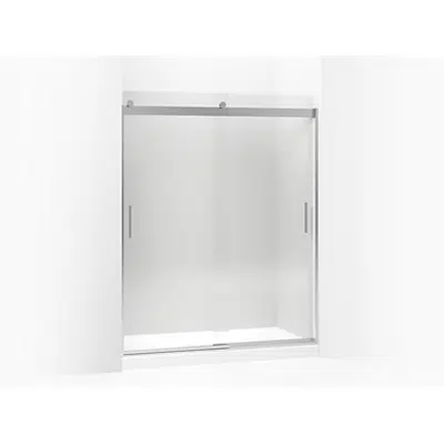 Image for K-706012-L Levity® Sliding shower door, 74" H x 56-5/8 - 59-5/8" W, with 3/8" thick Crystal Clear glass