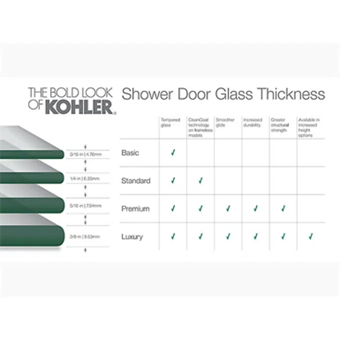K-706012-L Levity® Sliding shower door, 74" H x 56-5/8 - 59-5/8" W, with 3/8" thick Crystal Clear glass