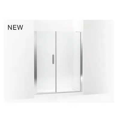 Image for K-707627-8L Cursiva™ Pivot shower door, 71-5/8" H x 57 - 59-1/2" W, with 5/16" thick Crystal Clear glass