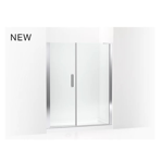 k-707627-8l cursiva™ pivot shower door, 71-5/8" h x 57 - 59-1/2" w, with 5/16" thick crystal clear glass