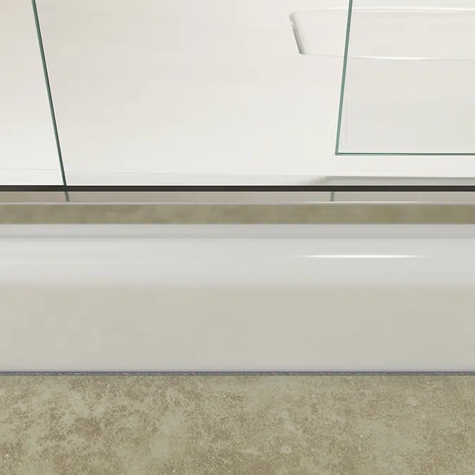 Levity® Sliding shower door, 74" H x 43-5/8 - 47-5/8" W, with 1/4" thick Crystal Clear glass