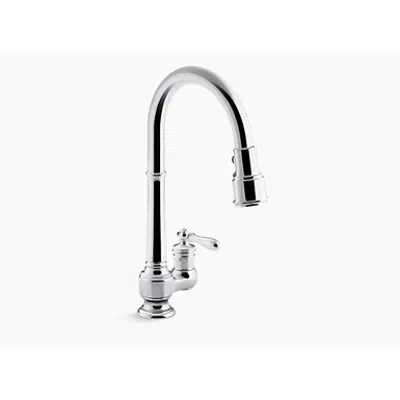 Image for K-99260 Artifacts® single-hole kitchen sink faucet with 17-5/8" pull-down spout, DockNetik(R) magnetic docking system, and 3-function sprayhead featuring Sweep(R) and BerrySoft(R) spray