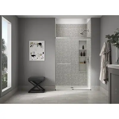изображение для Elate™  Sliding shower door, 70-1/2" H x 44-1/4 - 47-5/8" W, with 1/4" thick Crystal Clear glass