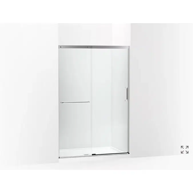 Elate™  Sliding shower door, 70-1/2" H x 44-1/4 - 47-5/8" W, with 1/4" thick Crystal Clear glass