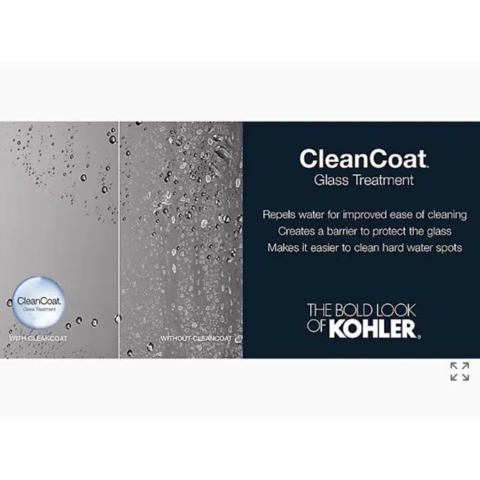 Elate™  Sliding shower door, 70-1/2" H x 44-1/4 - 47-5/8" W, with 1/4" thick Crystal Clear glass