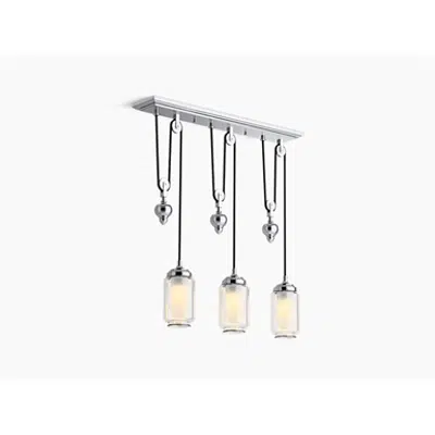 Image for K-22659-CH03 Artifacts® Three-light adjustable linear chandelier