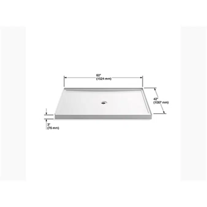 K-8659 Rely® 60" x 42" single-threshold shower base with center drain