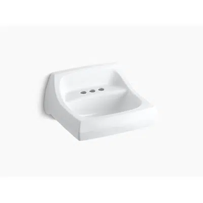 Image for K-2005 Kingston™ 21-1/4" x 18-1/8" wall-mount/concealed arm carrier bathroom sink with 4" centerset faucet holes