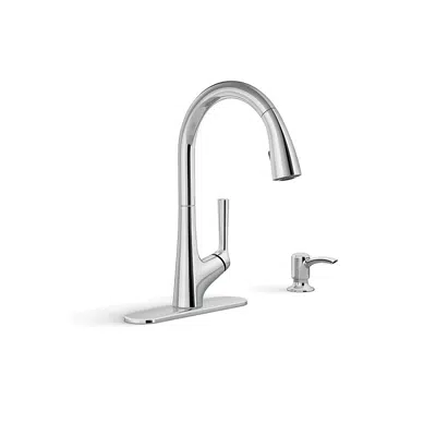 รูปภาพสำหรับ Elmbrook™ Pull-down kitchen faucet with soap/lotion dispenser