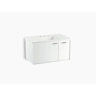 Image for K-99543-R Jute® 36" wall-hung bathroom vanity cabinet with 1 door and 1 drawer on right