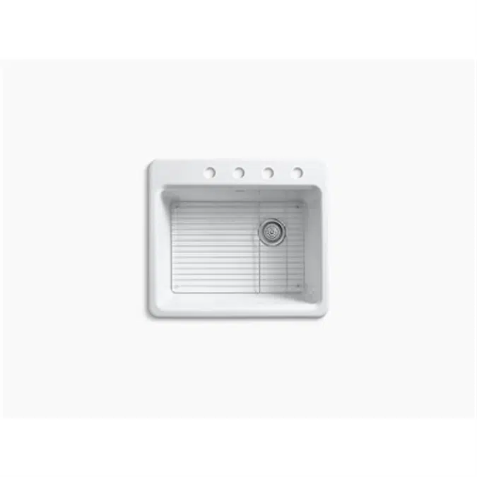 K-5872-4A1 Riverby® 25" x 22" x 9-5/8"top-mount single-bowl kitchen sink with bottom sink rack