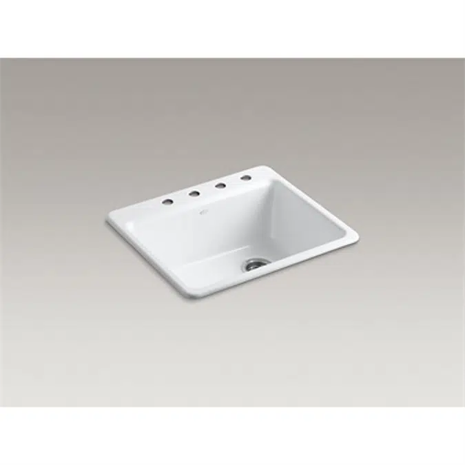 K-5872-4A1 Riverby® 25" x 22" x 9-5/8"top-mount single-bowl kitchen sink with bottom sink rack