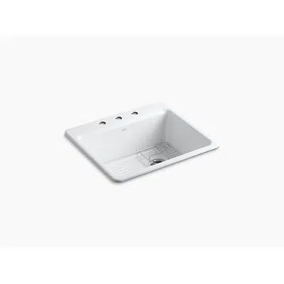 Image for K-5872-3A1 Riverby® 25" x22" x 9-5/8" top-mount single-bowl kitchen sink with sink rack