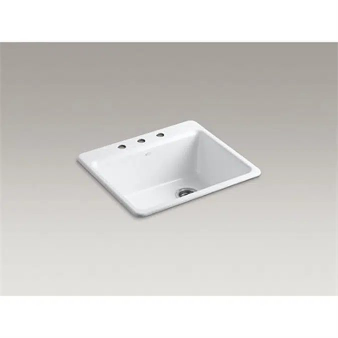 K-5872-3A1 Riverby® 25" x22" x 9-5/8" top-mount single-bowl kitchen sink with sink rack
