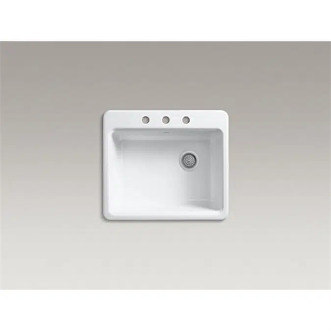 K-5872-3A1 Riverby® 25" x22" x 9-5/8" top-mount single-bowl kitchen sink with sink rack