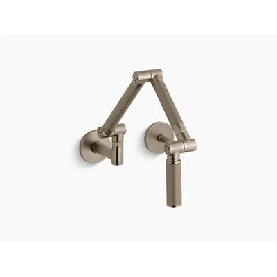 K-6228-C15 Karbon® Articulating two-hole wall-mount kitchen sink faucet with 13-1/4" spout with Bronze tube için görüntü