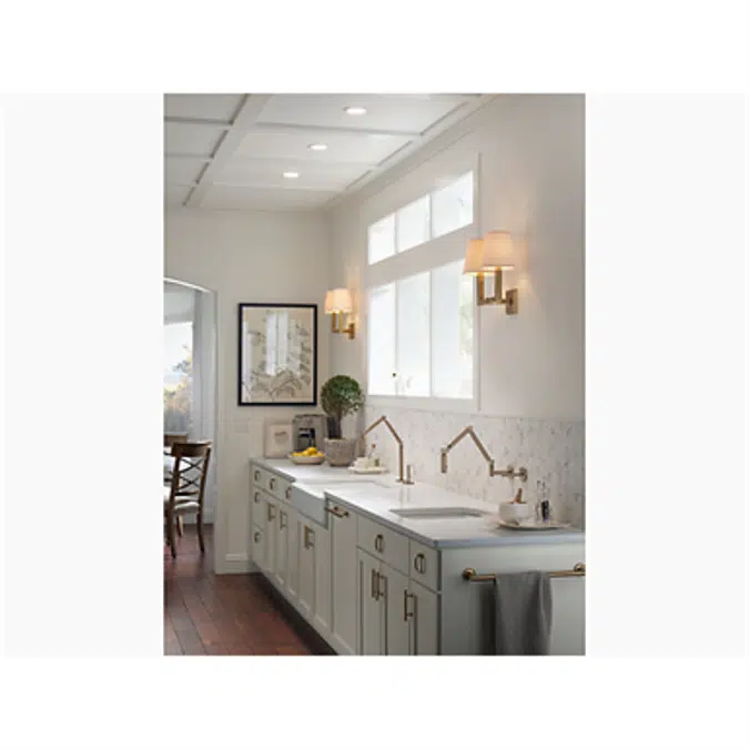 K-6228-C15 Karbon® Articulating two-hole wall-mount kitchen sink faucet with 13-1/4" spout with Bronze tube