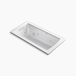 archer® 60" x 30" drop-in whirlpool bath with heat and comfort depth® design