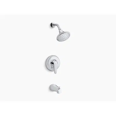K-TS98006-4G July™ Rite-Temp® bath and shower trim with lever handle, slip-fit spout and 1.75 gpm showerhead için görüntü