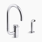 components® single-handle kitchen sink faucet with two-function extended-reach spout and side sprayer