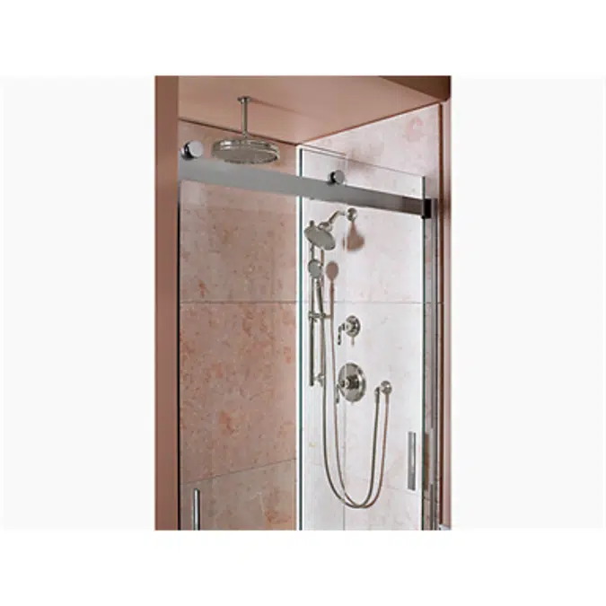 K-706011-L Levity® Sliding shower door, 82" H x 44-5/8 - 47-5/8" W, with 3/8" thick Crystal Clear glass