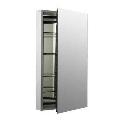 Image for K-2918-pg Catalan® 20-1/8" W x 36-1/8" H aluminum single-door medicine cabinet with 107 degree hinge