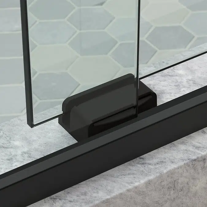 Levity® Plus Frameless sliding shower door, 81-5/8" H x 44-5/8 - 47-5/8" W, with 3/8"-thick Crystal Clear glass
