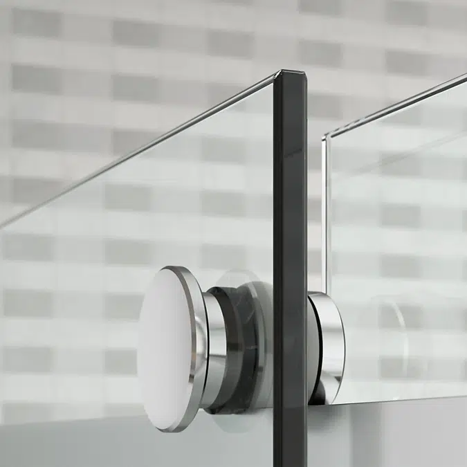 Levity® Plus Frameless sliding shower door, 81-5/8" H x 44-5/8 - 47-5/8" W, with 3/8"-thick Crystal Clear glass