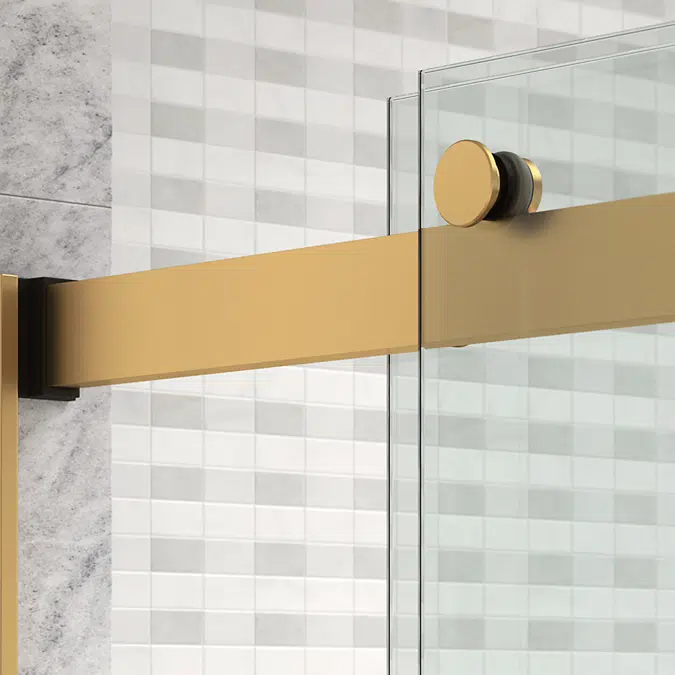 Levity® Plus Frameless sliding shower door, 81-5/8" H x 44-5/8 - 47-5/8" W, with 3/8"-thick Crystal Clear glass