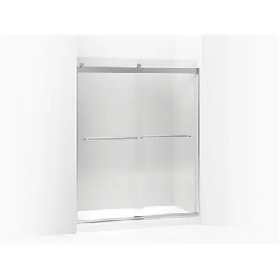 afbeelding voor K-706015-L Levity® Sliding shower door, 74" H x 56-5/8 - 59-5/8" W, with 1/4" thick Crystal Clear glass