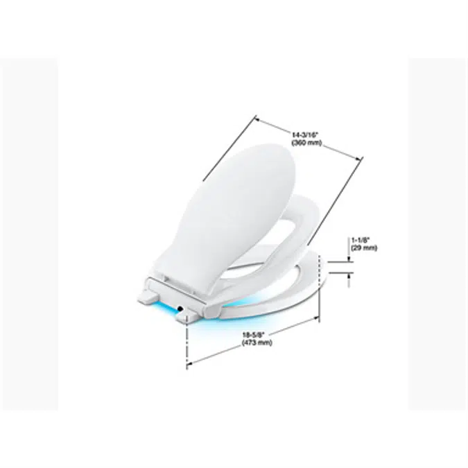 K-2599 Transitions® Nightlight Quiet-Close™ Elongated toilet seat