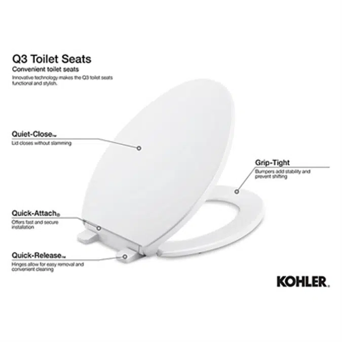 K-2599 Transitions® Nightlight Quiet-Close™ Elongated toilet seat