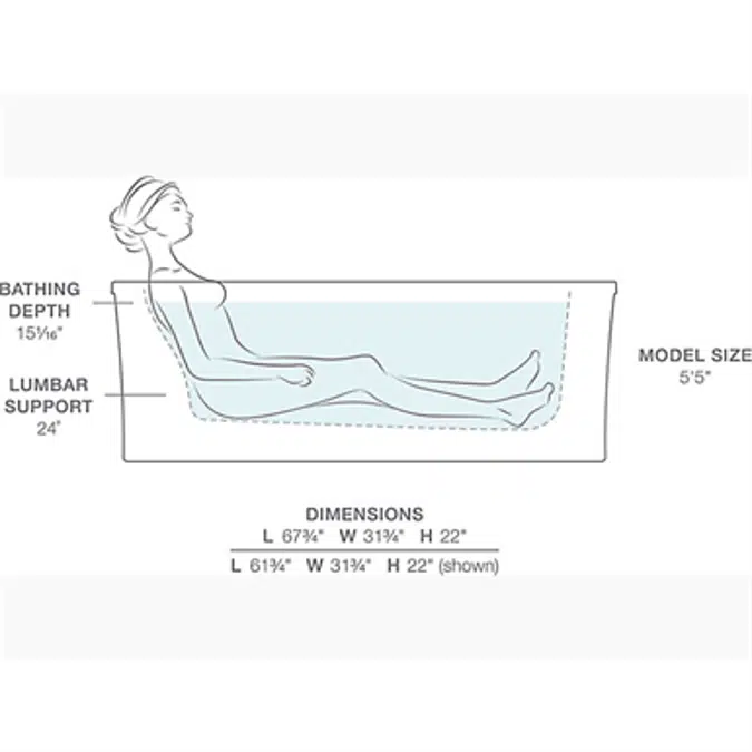 K-2594 Archer® 68" x 32" freestanding bath