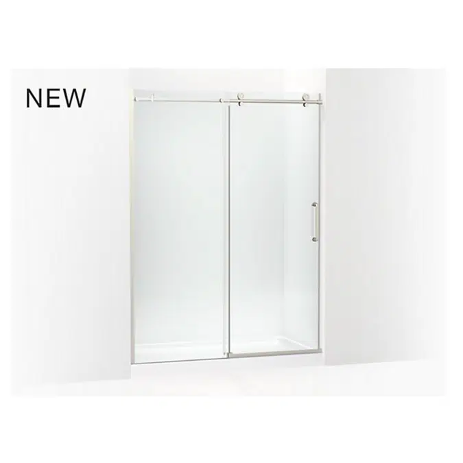 K-707624-8L Cursiva™ Sliding shower door, 78" H x 56-1/8 - 59-7/8" W, with 5/16" thick Crystal Clear glass