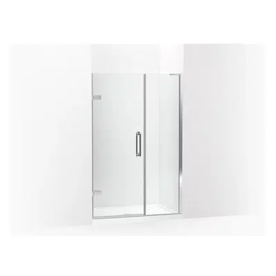 изображение для K-27605-10L Components™ Frameless pivot shower door, 71-3/4" H x 45-1/4 - 46" W, with 3/8" thick Crystal Clear glass