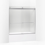levity® sliding bath door, 59-3/4" h x 56-5/8 - 59-5/8" w, with 1/4" thick crystal clear glass