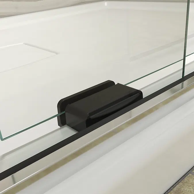 Levity® Sliding bath door, 59-3/4" H x 56-5/8 - 59-5/8" W, with 1/4" thick Crystal Clear glass