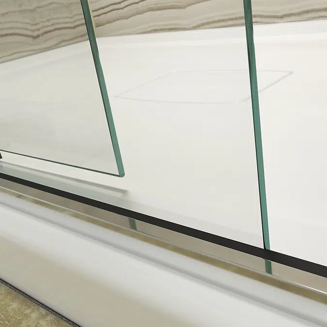 Levity® Sliding bath door, 59-3/4" H x 56-5/8 - 59-5/8" W, with 1/4" thick Crystal Clear glass