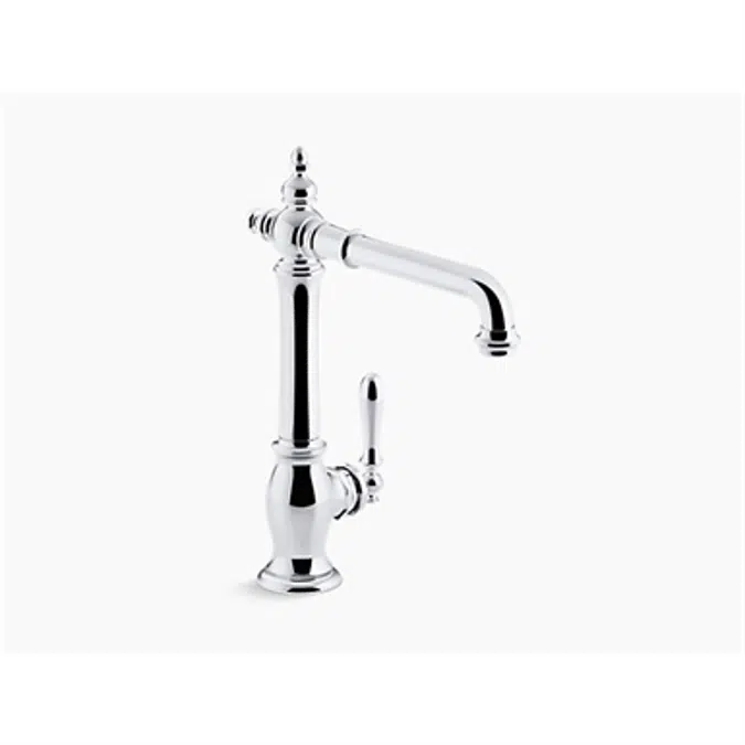 K-99266 Artifacts® single-hole kitchen sink faucet with 13-1/2" swing spout, Victorian spout design