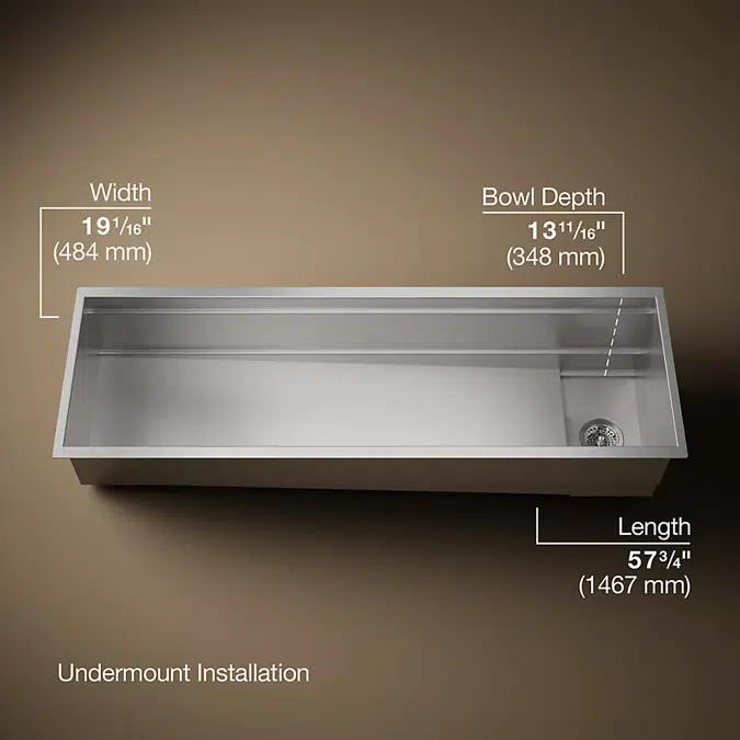 Synthos™ 57-3/4" undermount single-bowl kitchen sink