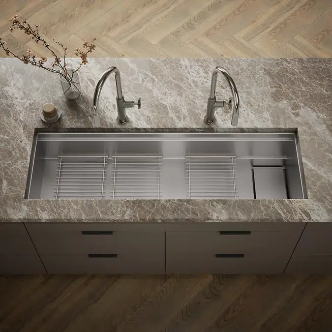 Synthos™ 57-3/4" undermount single-bowl kitchen sink