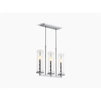 K-23344-CH03 Damask® Three-light linear chandelier için görüntü