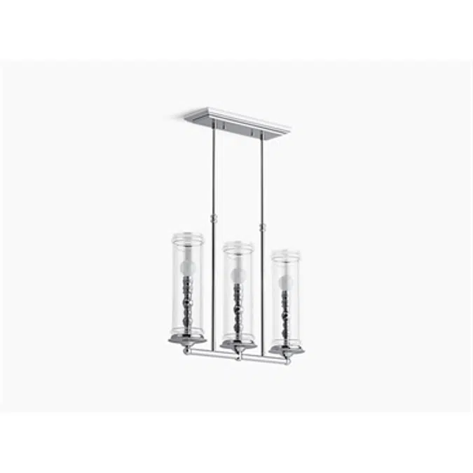 K-23344-CH03 Damask® Three-light linear chandelier
