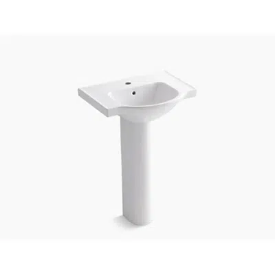 Image for K-5266-1 Veer® 24" pedestal bathroom sink with single faucet hole