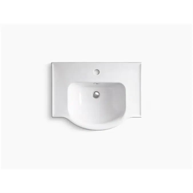 K-5266-1 Veer® 24" pedestal bathroom sink with single faucet hole