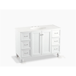 k-99522-lg damask® 48" bathroom vanity cabinet with furniture legs, 2 doors and 6 drawers
