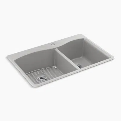 bild för Kennon® 33" top-/undermount double-bowl kitchen sink