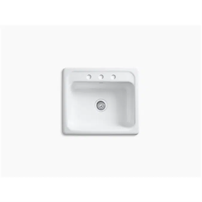 K-5964-3 Mayfield™ 25" x 22" x 8-3/4" top-mount single-bowl kitchen sink with 3 faucet holes