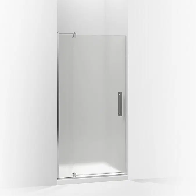 Revel® Pivot shower door, 74" H x 35-1/8 - 40" W, with 5/16" thick Frosted glass
